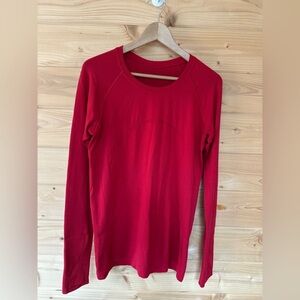 Red Women's Long Sleeve Top